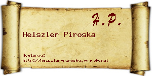 Heiszler Piroska névjegykártya